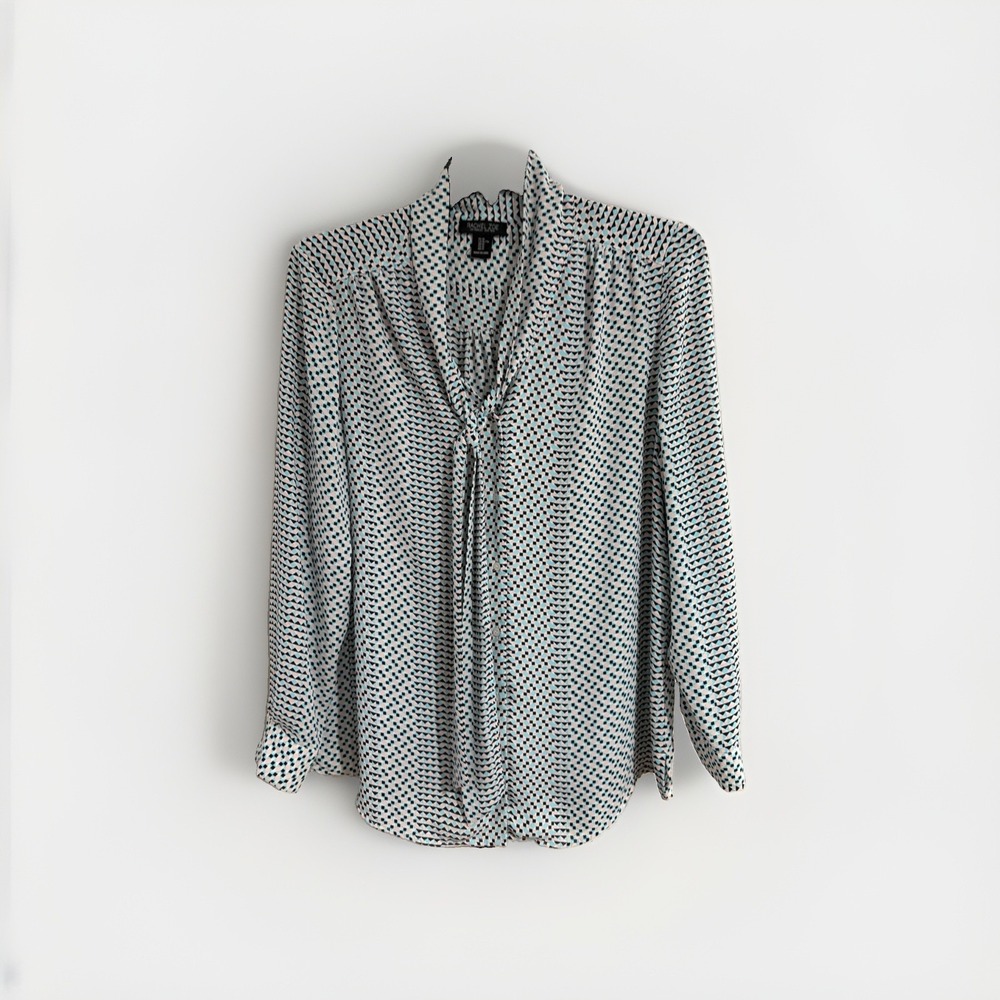 Rachel Zoe womens blouse shirt top pink blue designer XL career EUC W117